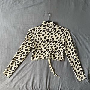 Zara Cheetah Print Backless Turtleneck
